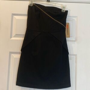 DKNY black strapless mini dress
